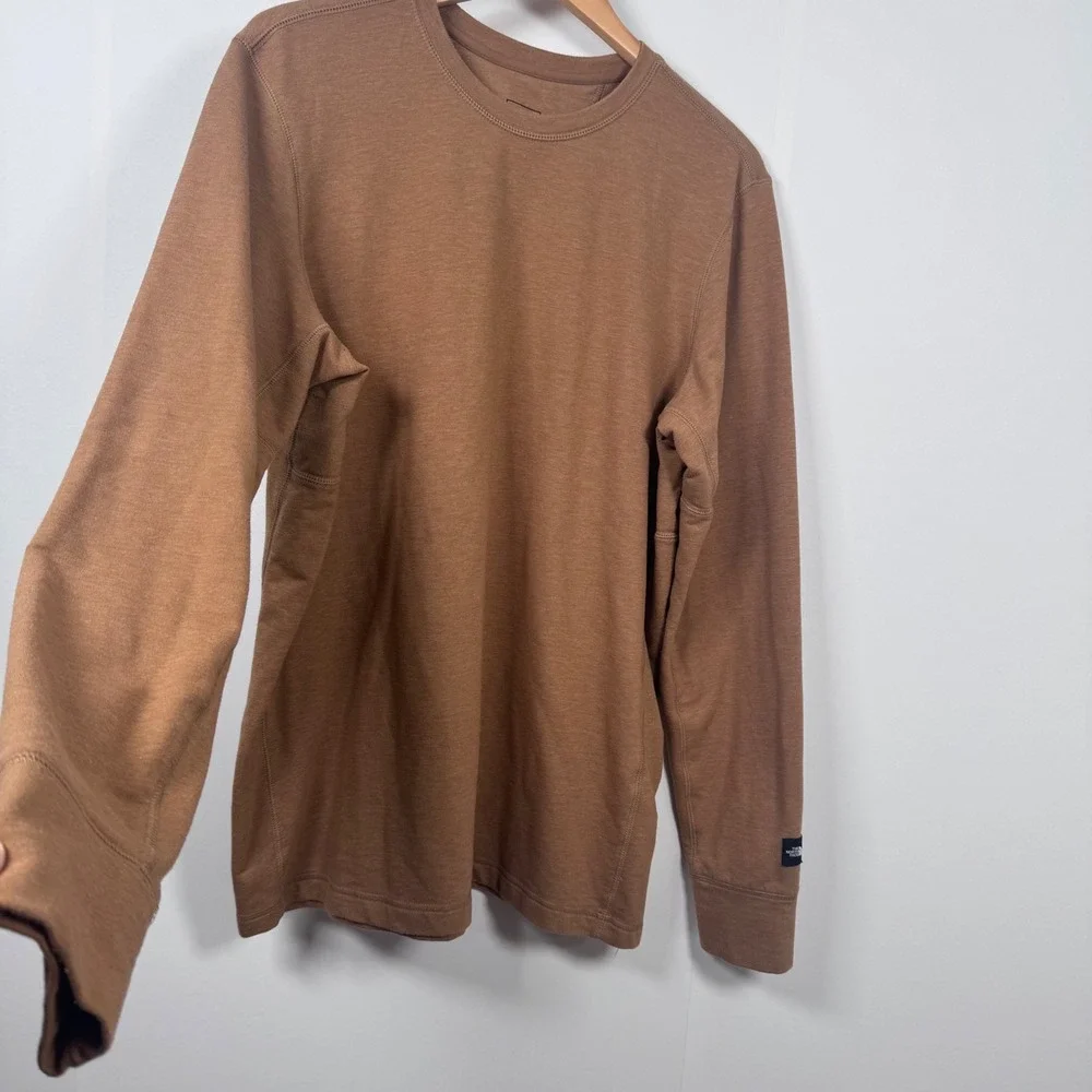 The North Face Brown Pullover Men XL Logo Granola Gorpcore Fall Basic Utility